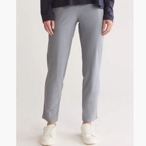 Eileen Fisher light gray stretch slim crepe crop ankle pants